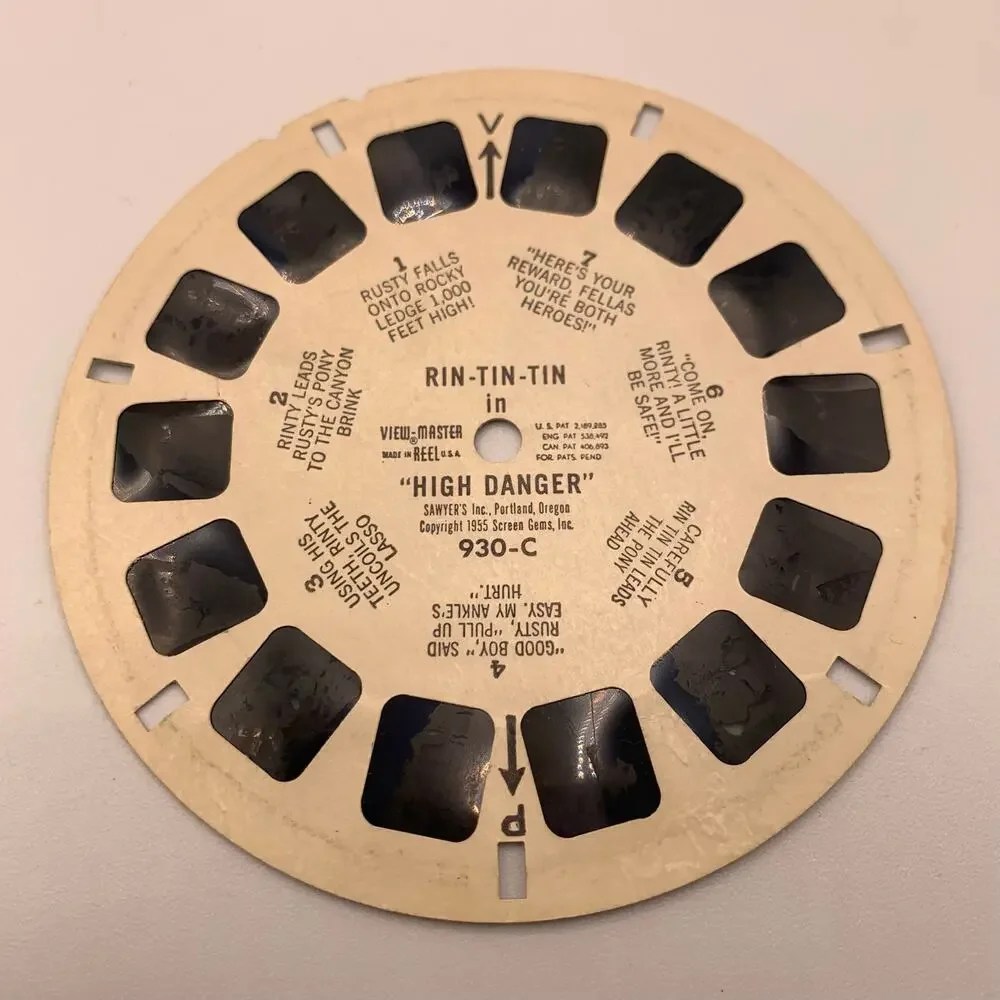Vintage Sawyer’s View-Master Rin-Tin-Tin Packet B930 3 Reel Set with Sleeves